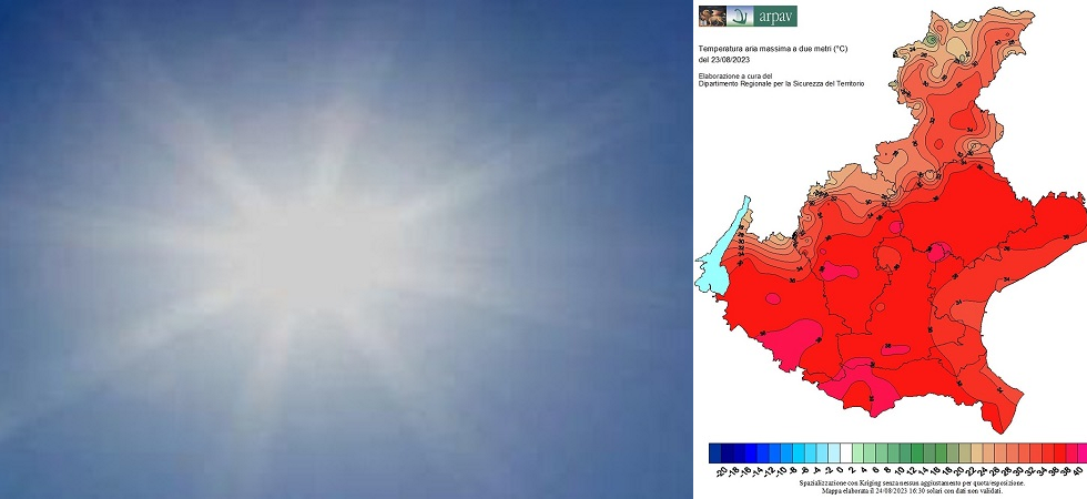 Caldo, nuovo record alla stazione di Bassano: “Sfiorati i 37 gradi di massima e minima attorno ai 26